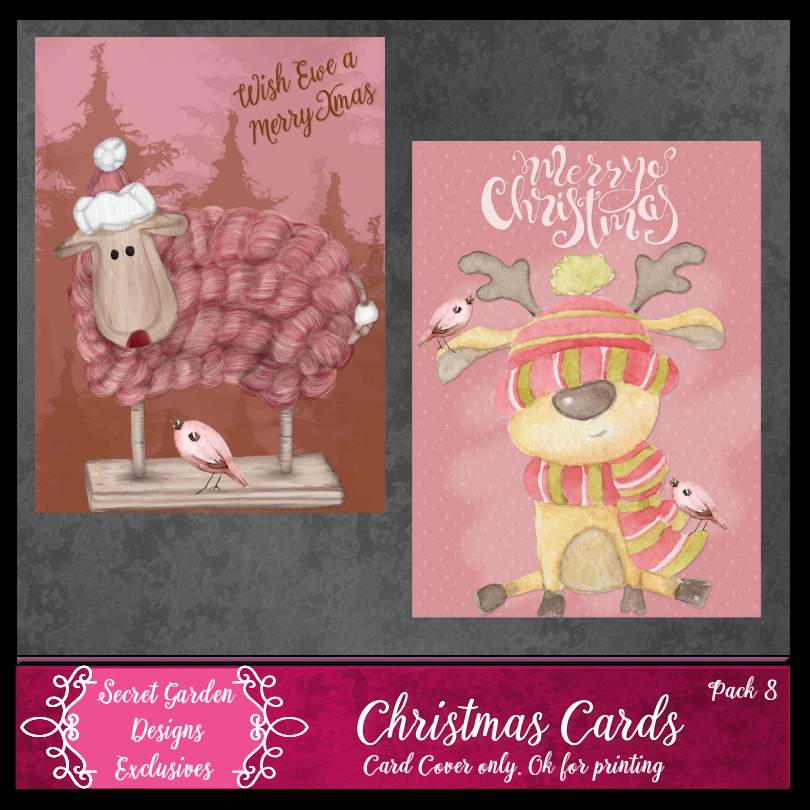 (image for) SGD Exclusive Christmas Cards pack 8